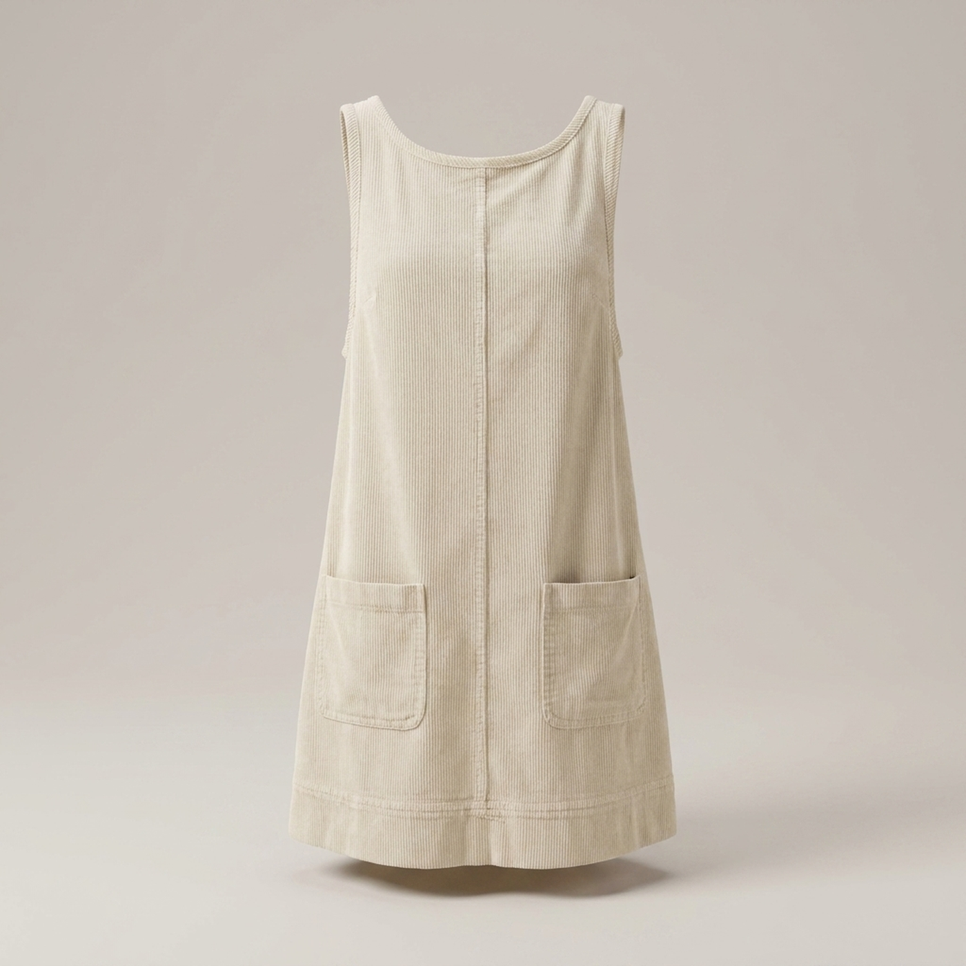 PLUXSTYLE::numise::relaxed-a-line-overall-dress::pack-beige