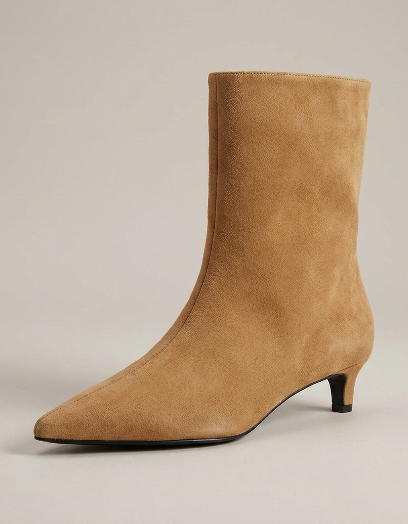 PLUXSTYLE::numise::refined-kitten-heel-ankle-boots::closeup-hero