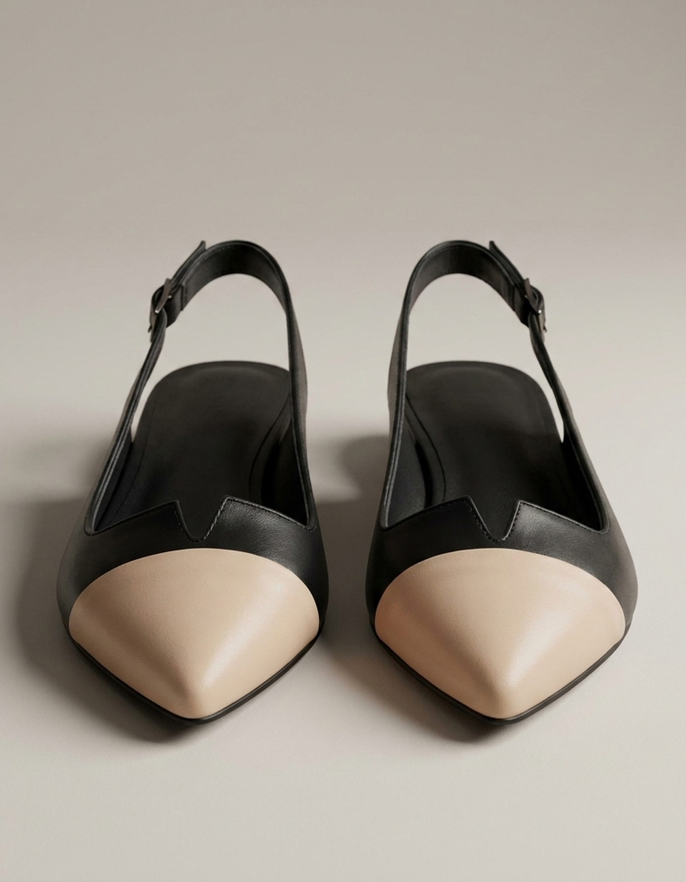 PLUXSTYLE::numise::color-block-ballet-flats::pack-black