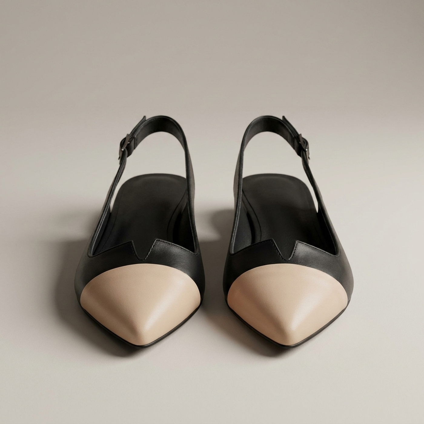 PLUXSTYLE::numise::color-block-ballet-flats::pack-black