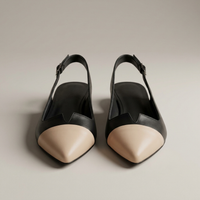 PLUXSTYLE::numise::color-block-ballet-flats::pack-black