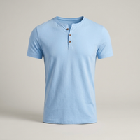 PLUXSTYLE::numise::mens-streamlined-henley-top::pack-light-blue