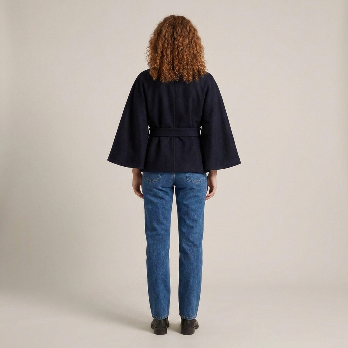 PLUXSTYLE::numise::cape-sleeve-belted-parka::back