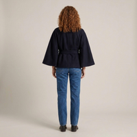 PLUXSTYLE::numise::cape-sleeve-belted-parka::back