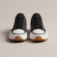 PLUXSTYLE::numise::daisy-lace-up-platform-sneakers::pack-black