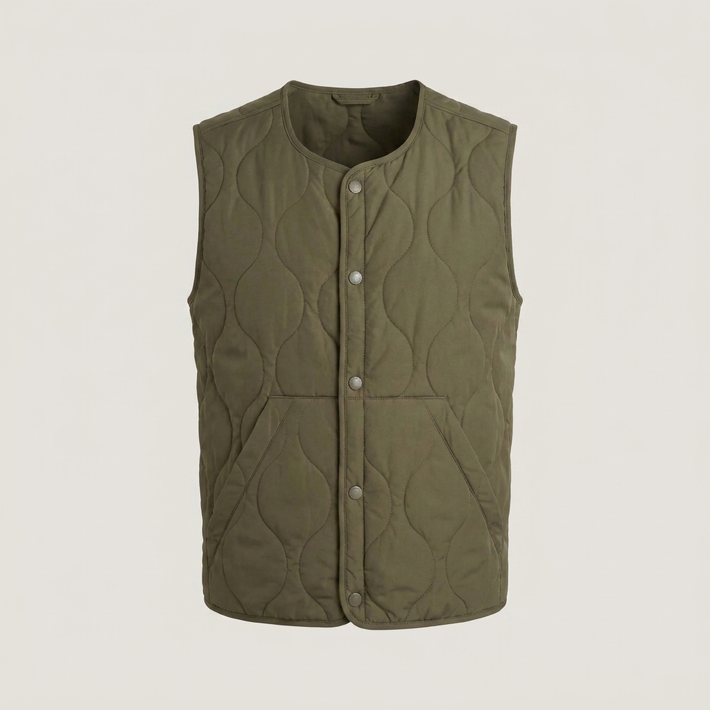 PLUXSTYLE::numise::mens-regular-fit-quilted-vest::pack-green