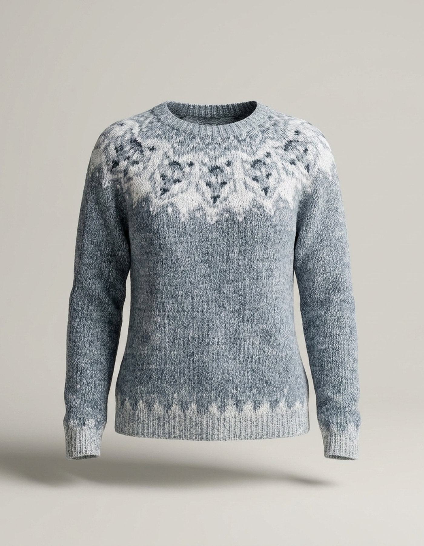 PLUXSTYLE::numise::relaxed-fair-isle-pullover-sweater::pack-white