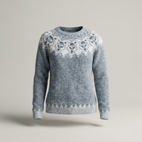 PLUXSTYLE::numise::relaxed-fair-isle-pullover-sweater::pack-white