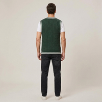 PLUXSTYLE::numise::cable-detail-v-neck-sweater-vest::back