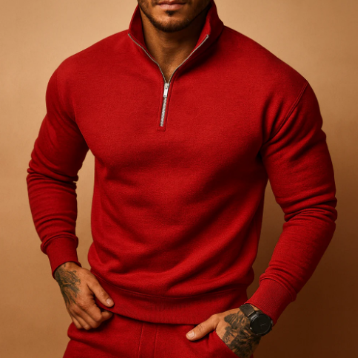 Owen | Men's Winter Half-Zip Knit Sweater