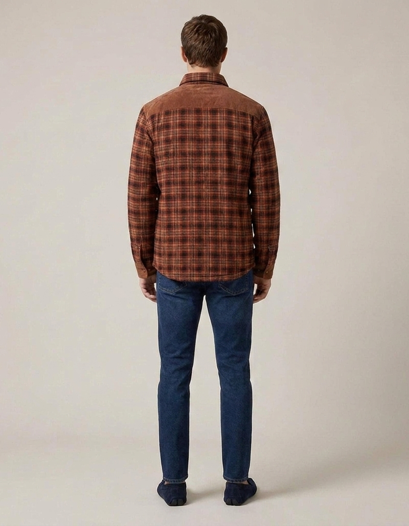 PLUXSTYLE::numise::mens-relaxed-fit-plaid-parka::back