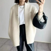 PLUXSTYLE::numise::longline-button-front-cardigan::lifestyle-keep-2