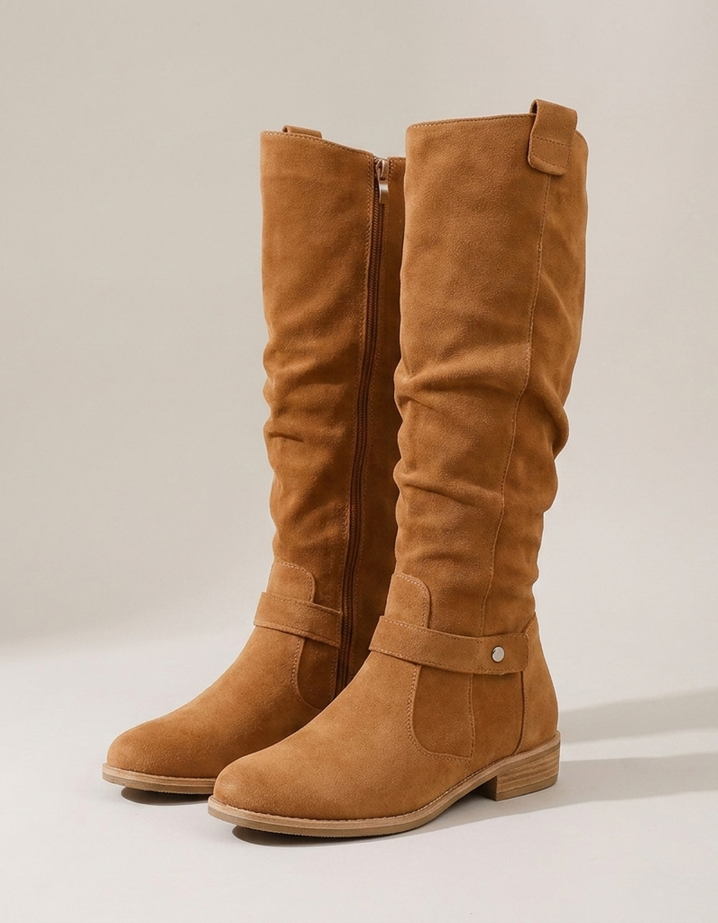 PLUXSTYLE::numise::wide-fit-knee-high-boots::pack-light-brown