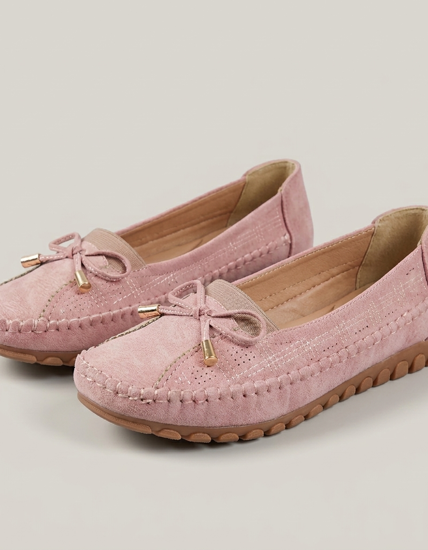 PLUXSTYLE::numise::agnes-perforated-comfort-loafers::pack-light-pink