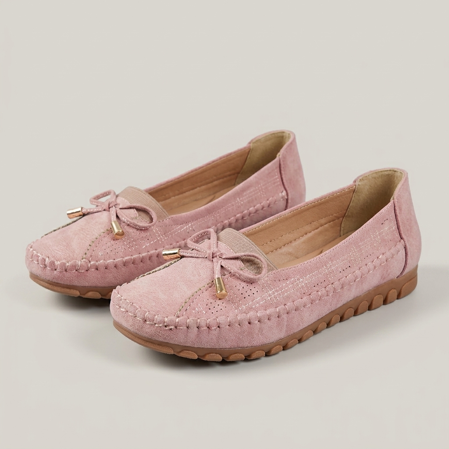 PLUXSTYLE::numise::agnes-perforated-comfort-loafers::pack-light-pink