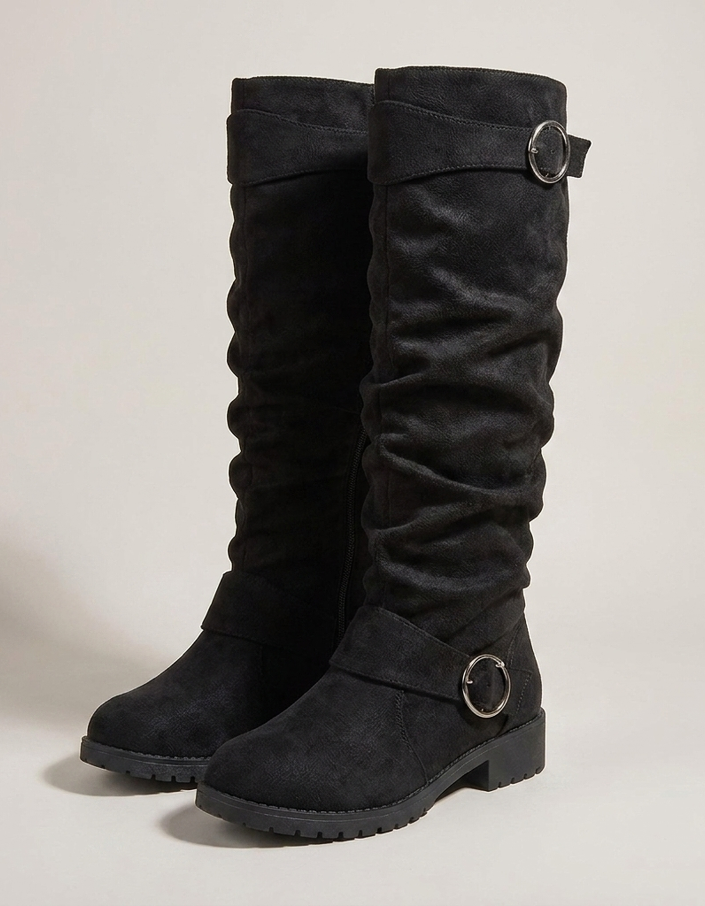 PLUXSTYLE::numise::alicia-slouchy-knee-high-boots::closeup-detail