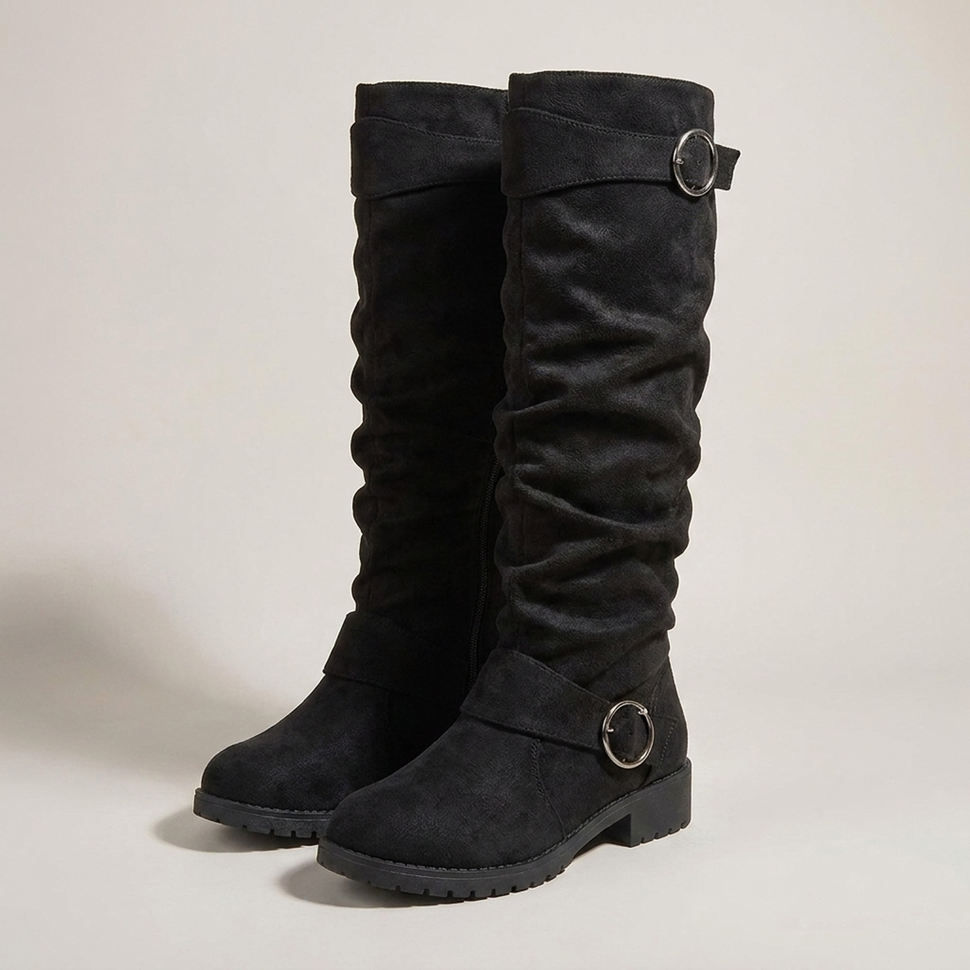 PLUXSTYLE::numise::alicia-slouchy-knee-high-boots::closeup-detail