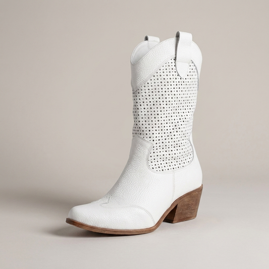 PLUXSTYLE::numise::supportive-mid-calf-cowboy-boots::closeup-hero