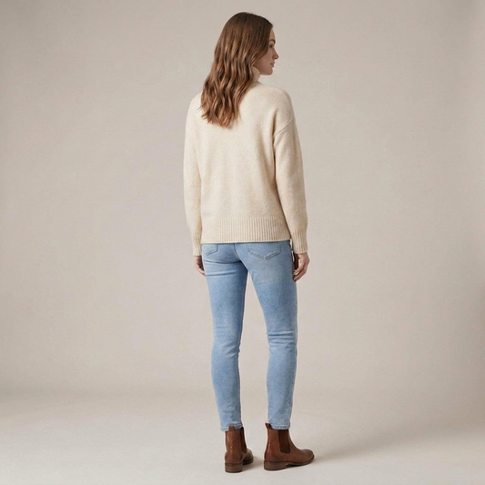 PLUXSTYLE::numise::averelle-oversized-turtleneck-sweater::back