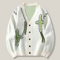 PLUXSTYLE::numise::mens-embroidered-oversized-cardigan::pack-white