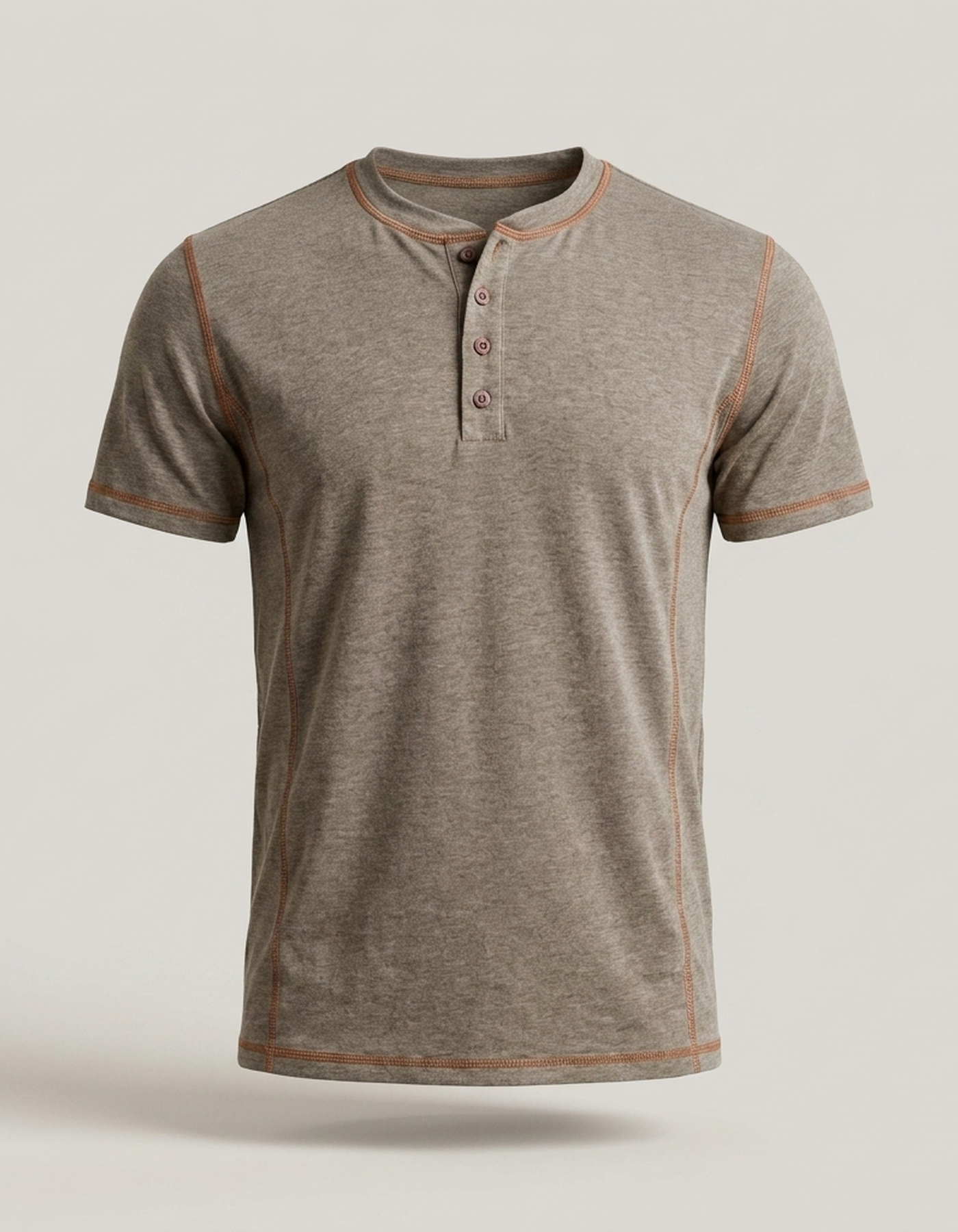 PLUXSTYLE::numise::mens-regular-fit-henley-top::pack-khaki