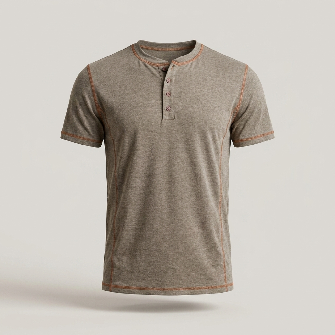 PLUXSTYLE::numise::mens-regular-fit-henley-top::pack-khaki