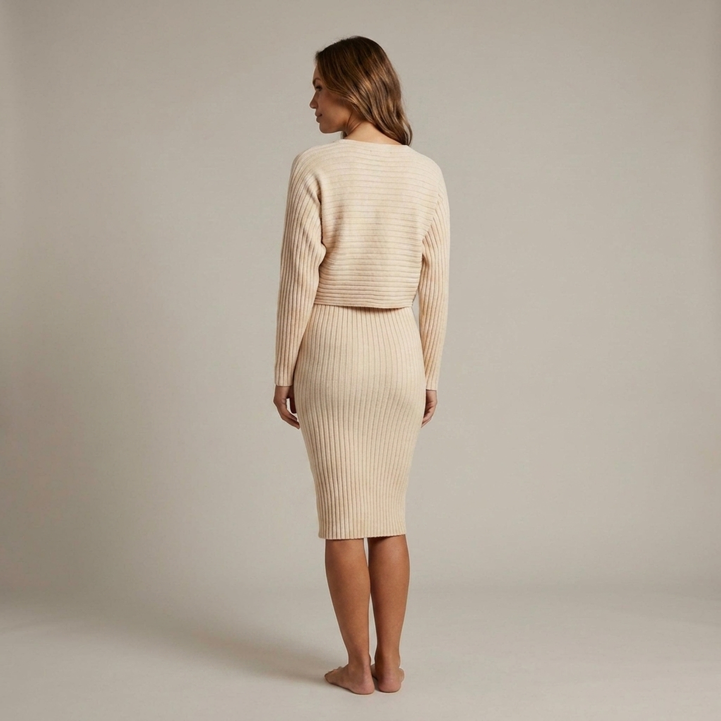 PLUXSTYLE::numise::two-piece-sweater-dress-set::back