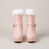 PLUXSTYLE::numise::cozy-platform-ankle-boots::pack-pink