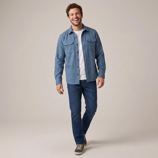 PLUXSTYLE::numise::mens-relaxed-utility-overshirt::front