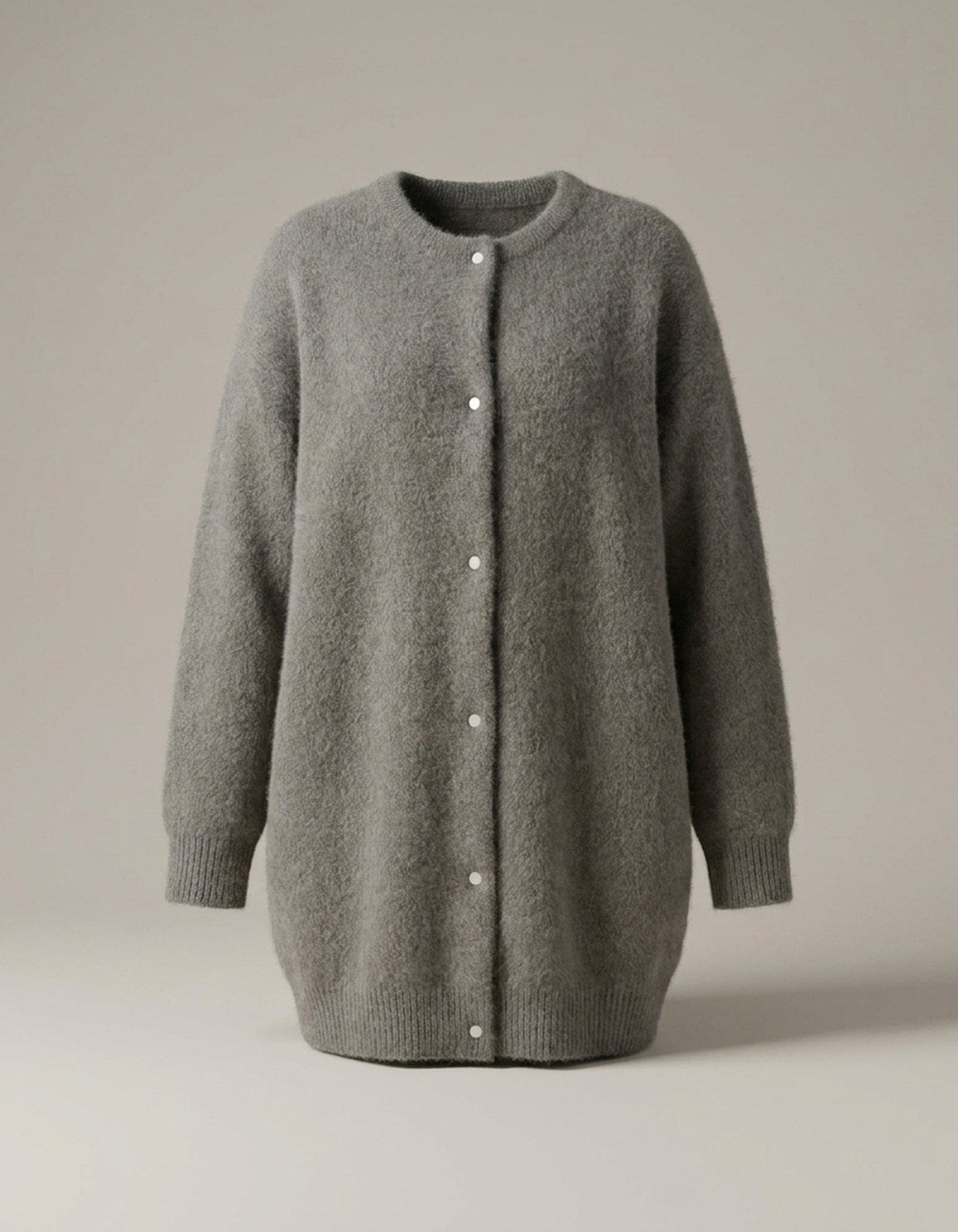 PLUXSTYLE::numise::longline-button-front-cardigan::pack-grey