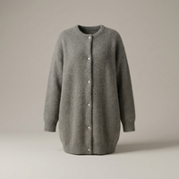 PLUXSTYLE::numise::longline-button-front-cardigan::pack-grey