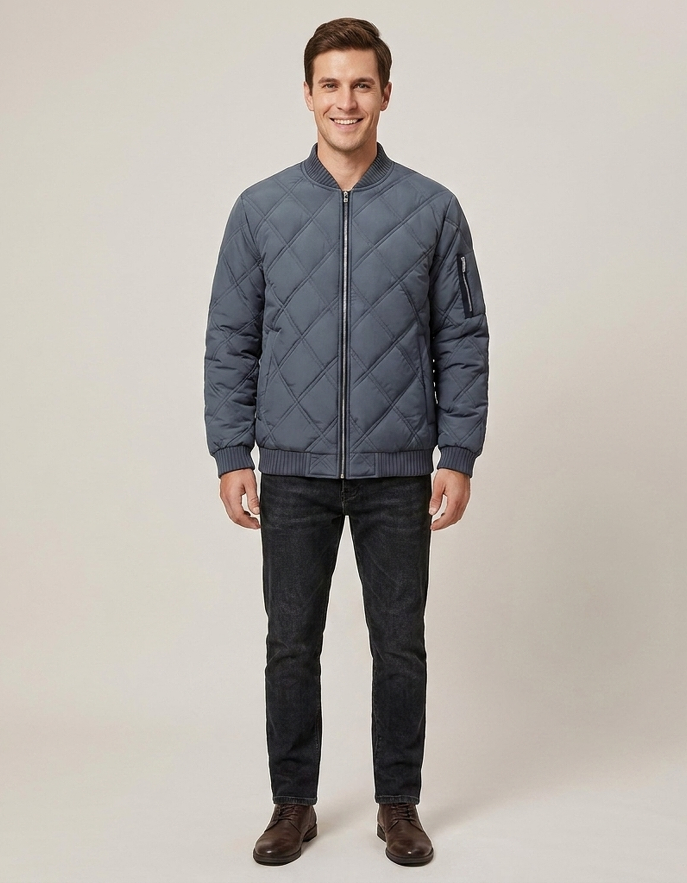 PLUXSTYLE::numise::mens-diamond-quilted-parka::front