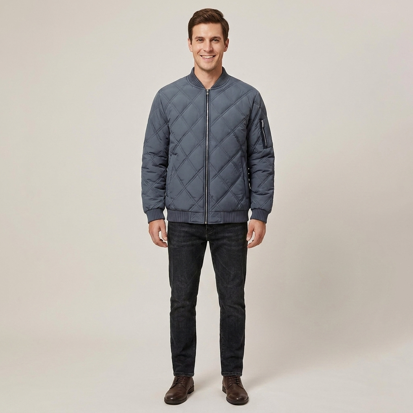 PLUXSTYLE::numise::mens-diamond-quilted-parka::front