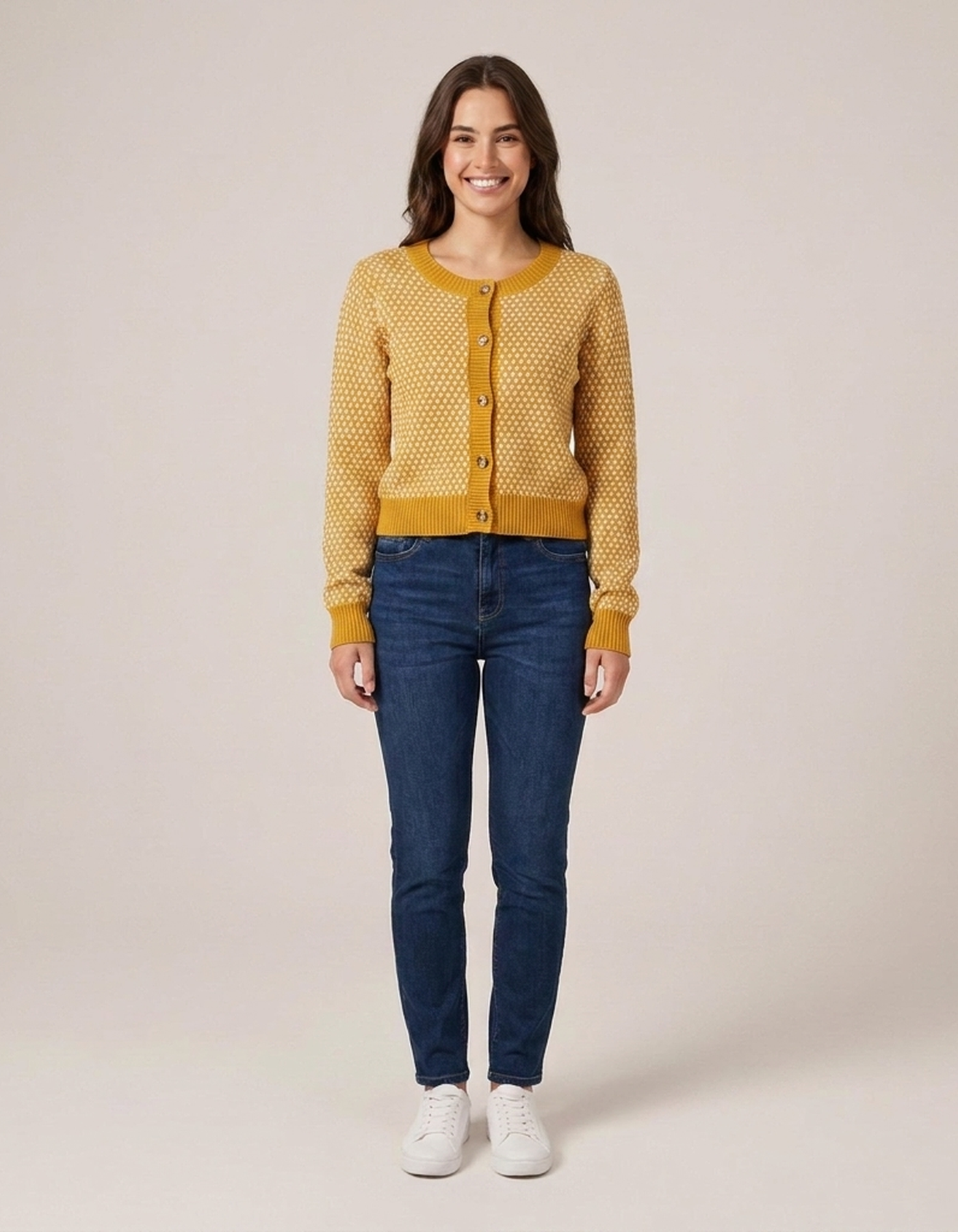 PLUXSTYLE::numise::amanda-button-front-cardigan::front