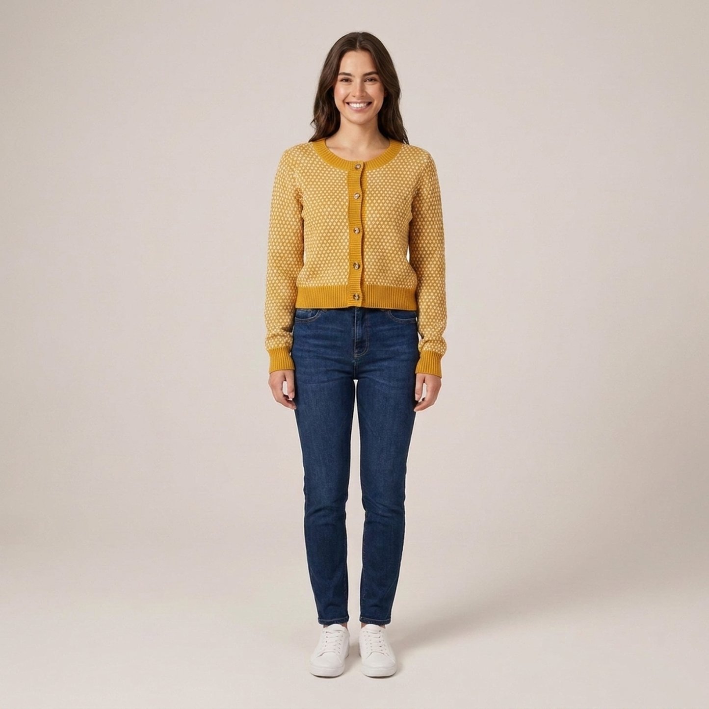 PLUXSTYLE::numise::amanda-button-front-cardigan::front