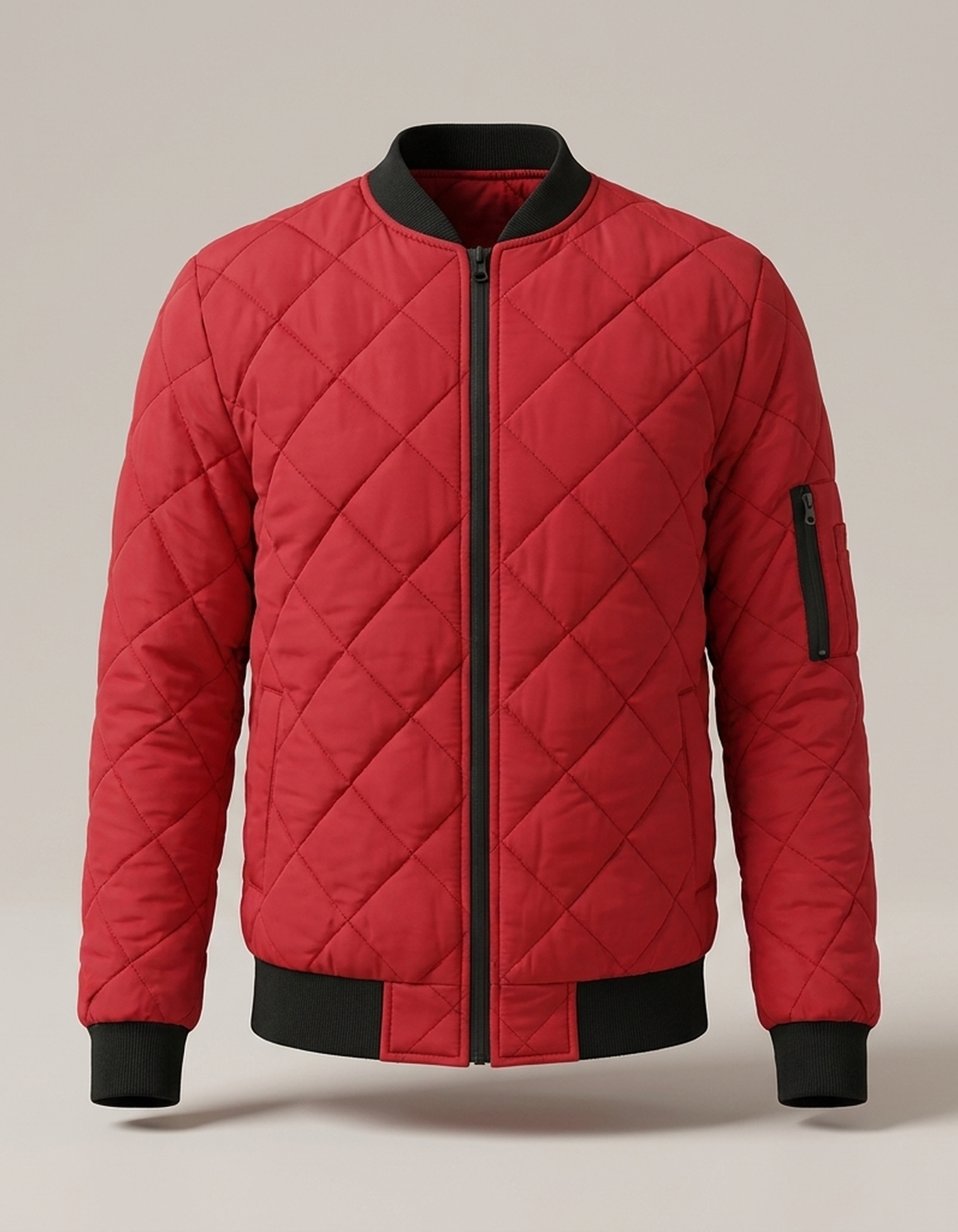PLUXSTYLE::numise::mens-diamond-stitch-parka::pack-red