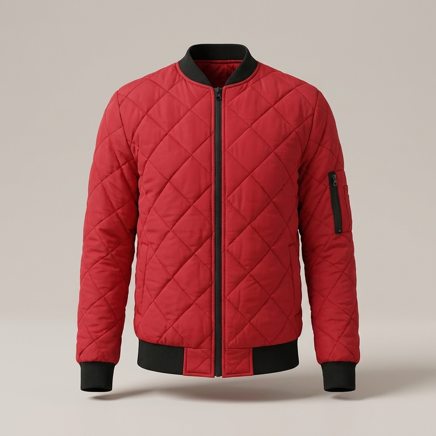 PLUXSTYLE::numise::mens-diamond-stitch-parka::pack-red
