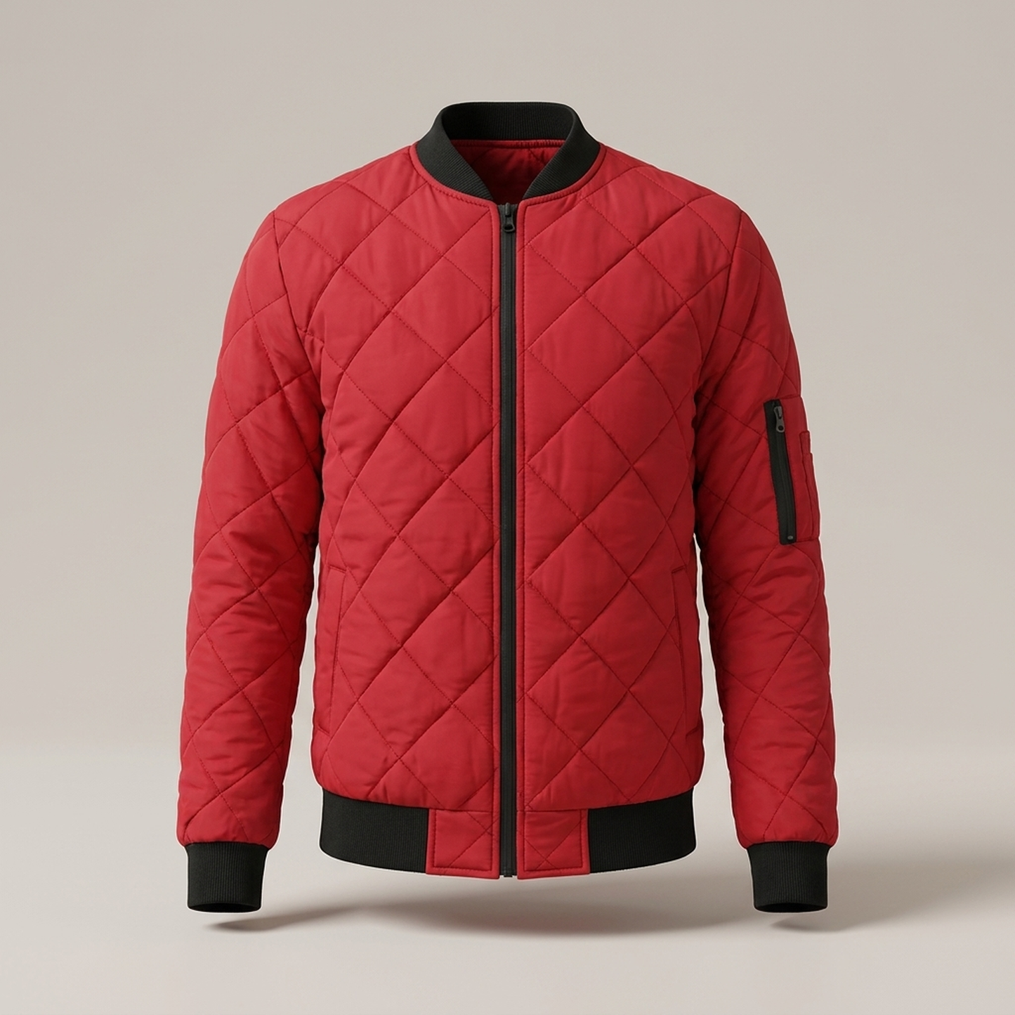 PLUXSTYLE::numise::mens-diamond-stitch-parka::pack-red