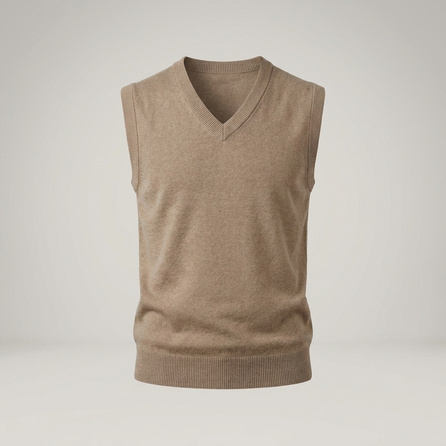 PLUXSTYLE::numise::mens-v-neck-sweater-vest::pack-beige