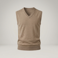 PLUXSTYLE::numise::mens-v-neck-sweater-vest::pack-beige