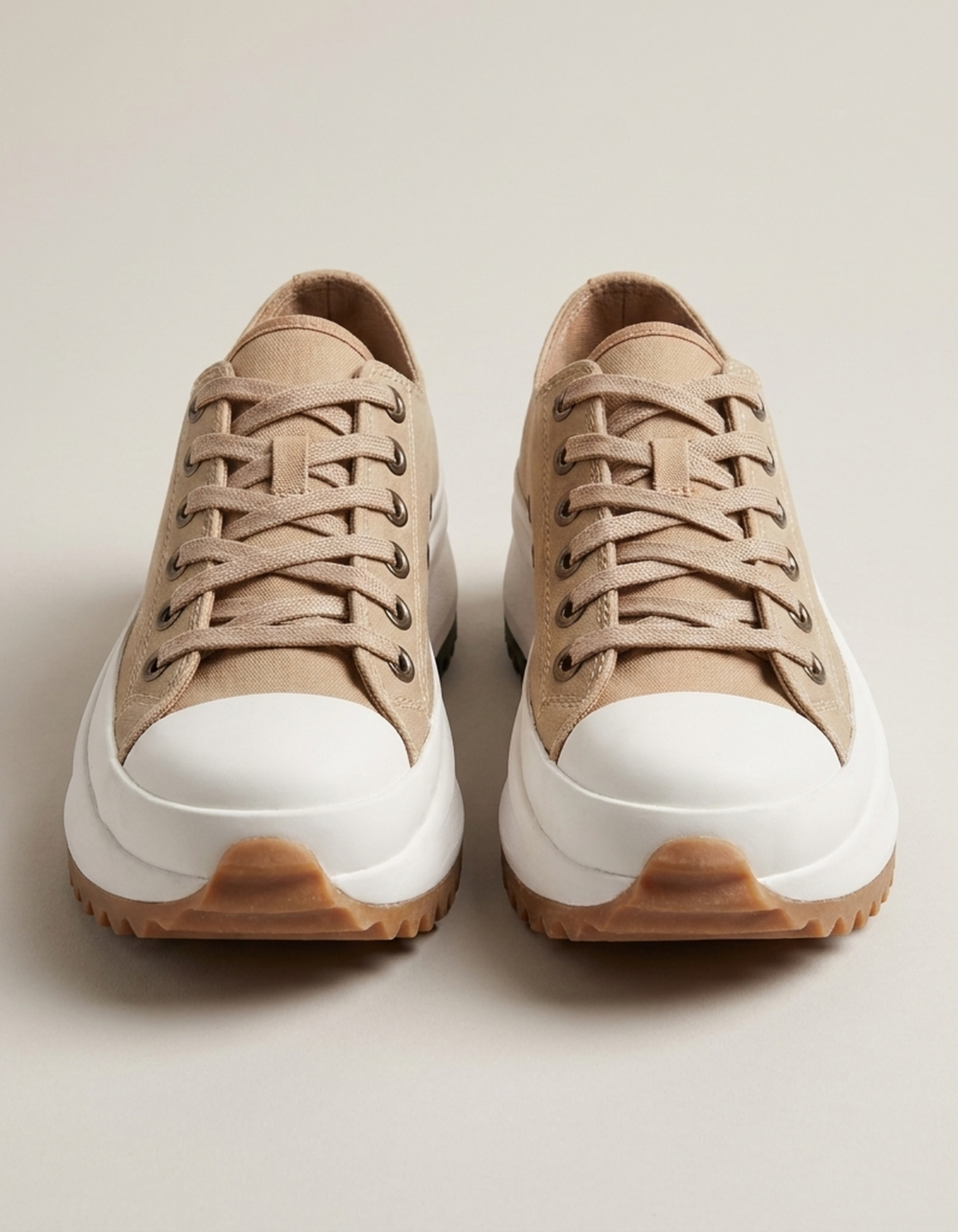 PLUXSTYLE::numise::daisy-lace-up-platform-sneakers::pack-beige