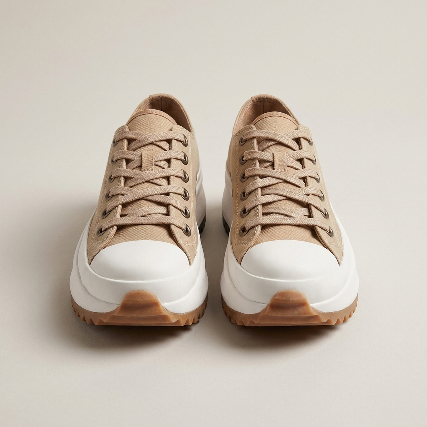 PLUXSTYLE::numise::daisy-lace-up-platform-sneakers::pack-beige