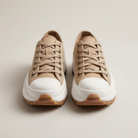 PLUXSTYLE::numise::daisy-lace-up-platform-sneakers::pack-beige