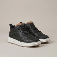 PLUXSTYLE::numise::mens-platform-mid-top-sneakers::closeup-detail