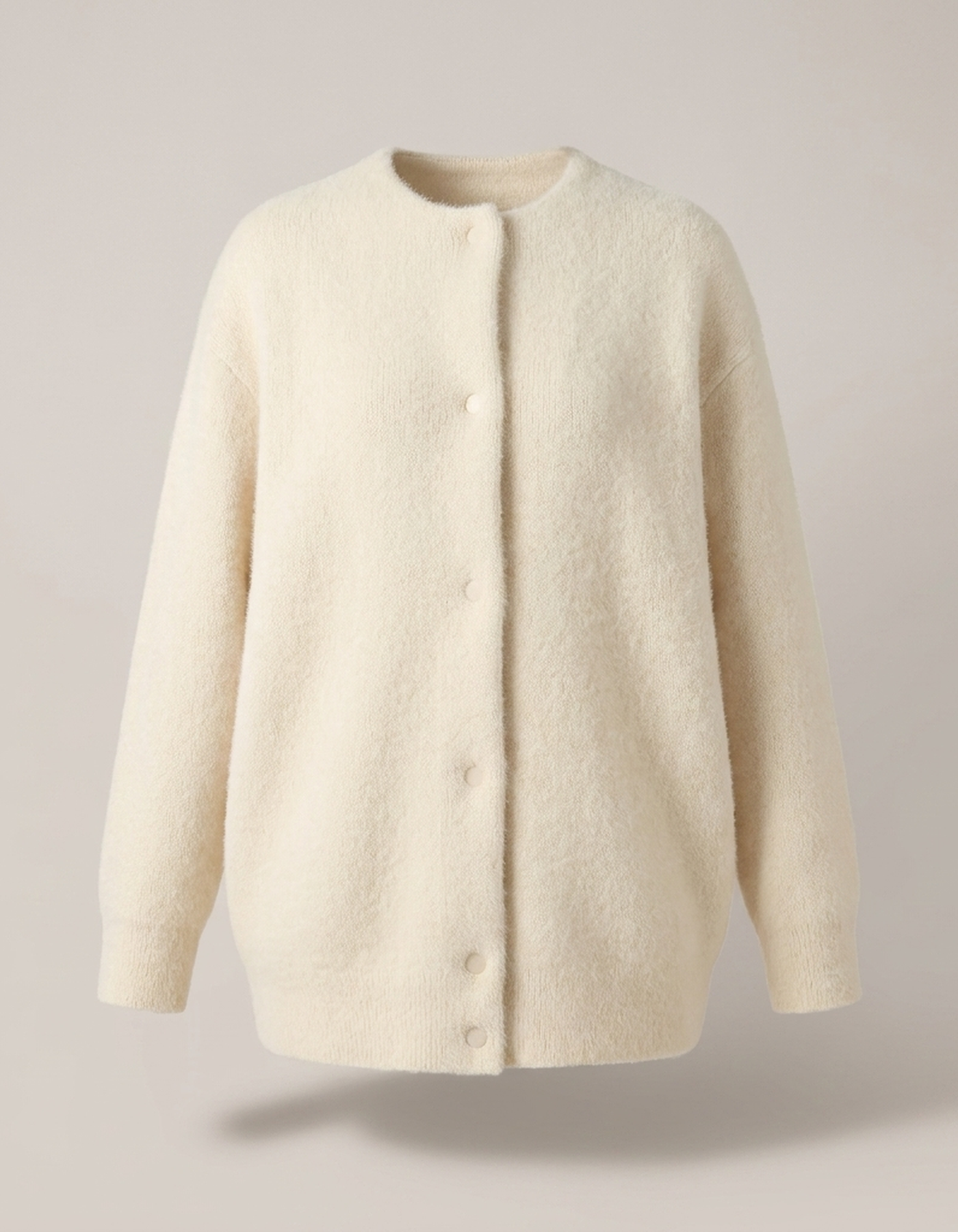 PLUXSTYLE::numise::longline-button-front-cardigan::pack-cream