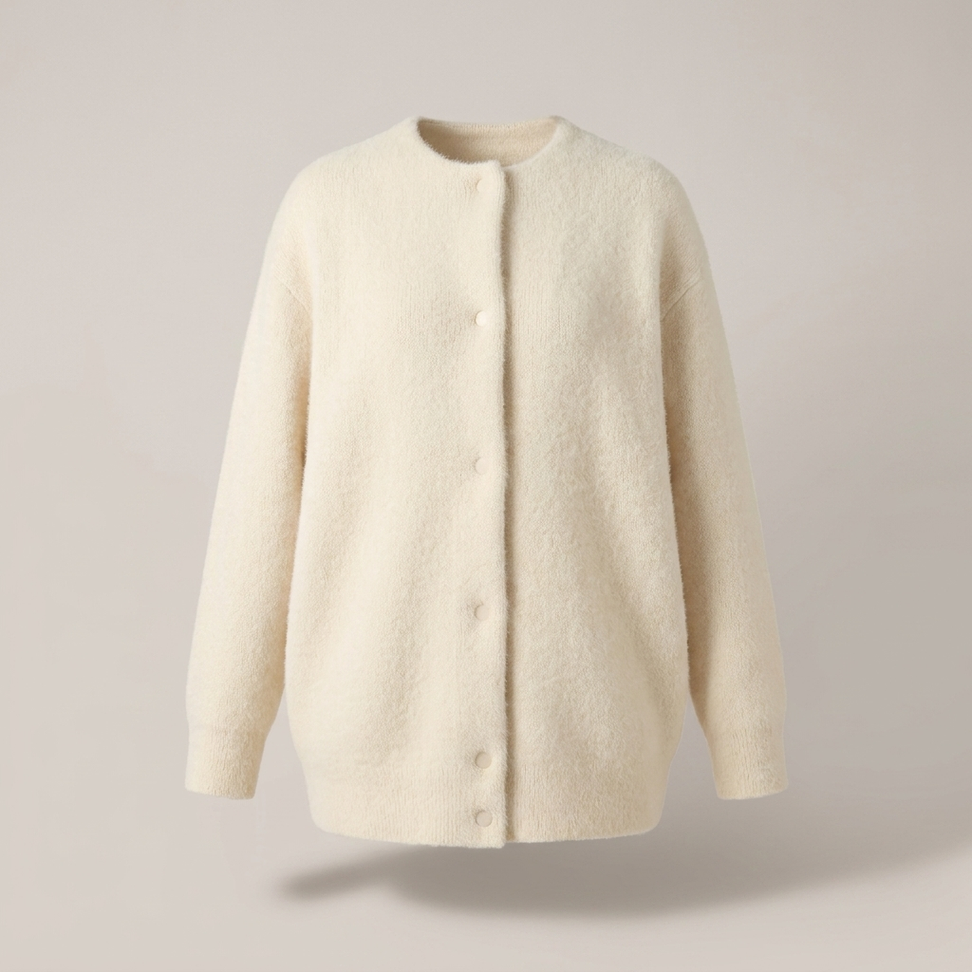 PLUXSTYLE::numise::longline-button-front-cardigan::pack-cream