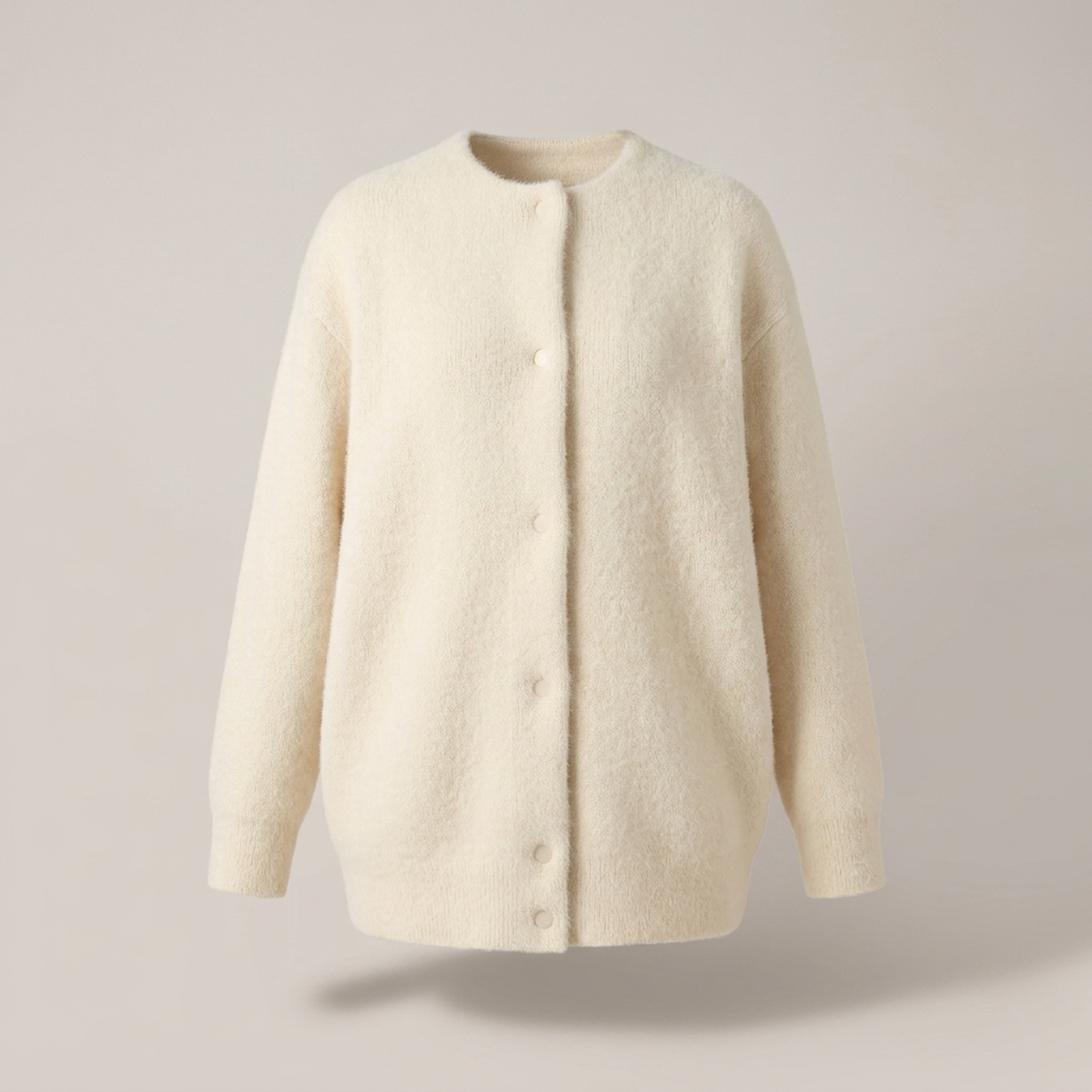 PLUXSTYLE::numise::longline-button-front-cardigan::pack-cream