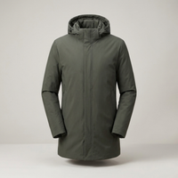 PLUXSTYLE::numise::mens-longline-hooded-parka::pack-dark-green