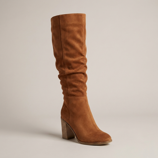 PLUXSTYLE::numise::side-zip-slouch-knee-high-boots::closeup-hero