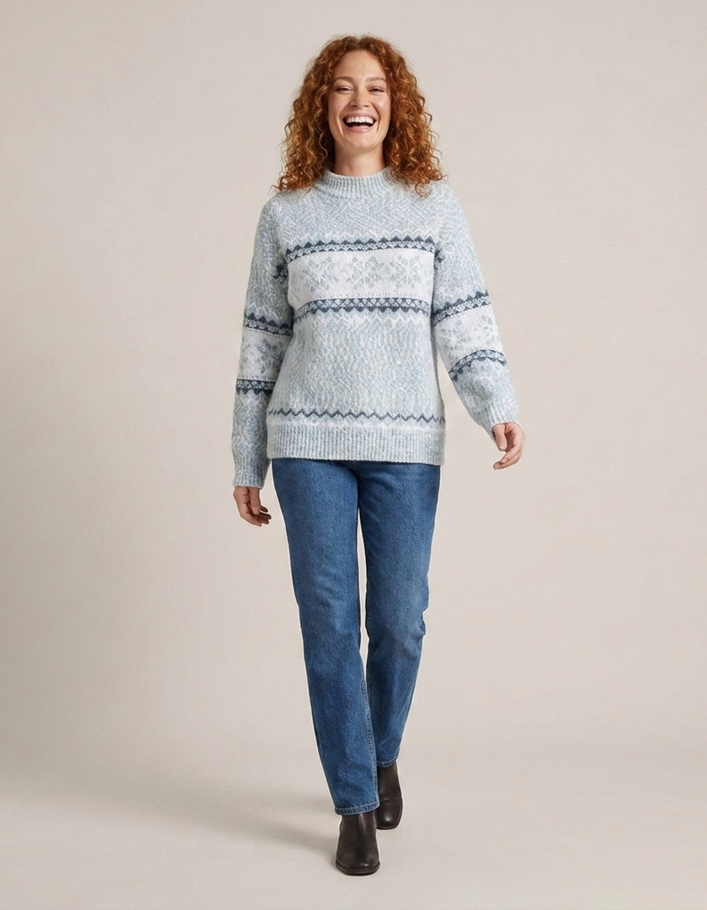 PLUXSTYLE::numise::angela-fair-isle-sweater::front